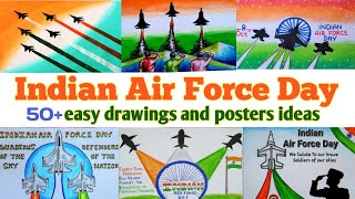 Indian Air Force Day 🇮🇳✈️ #8october #indianairforce #easydrawing #posterdesign #ideas #schoolproject