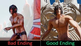 Eren Titan vs 1.000.000. Colossal Titans - Good Ending VS Bad Ending - The Rumbling