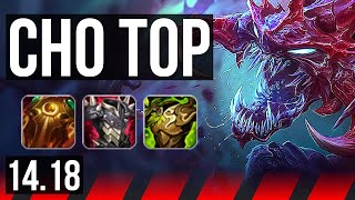 CHO'GATH vs RIVEN (TOP) | Rank 6 Cho, 1700+ games | NA Challenger | 14.18