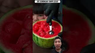 jus semangka tanpa gelas #funny #jelly #mukbang #watermelon #challenge #jellyjelly #food