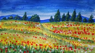 Acrylic Painting for Beginners: How to Paint a Field of Flowers