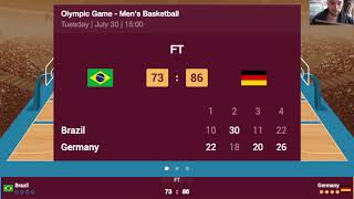 Brazil Vs Germany Men's Basketball LIVE | Paris Olympics Games 2024 Live