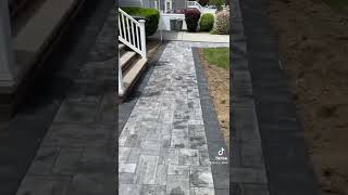 Walkway in bellmore NY using Cambridge paving stone.