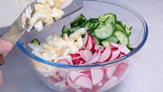 Такой весенний САЛАТ С РЕДИСКОЙ готовь хоть каждый день! Spring SALAD WITH REDISH