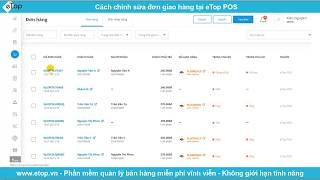 Cách chỉnh sửa đơn giao hàng tại eTop POS