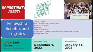 Global Health Corps Africa Fellowship 2023-2024 cohort applications now open until January 11, 2023.