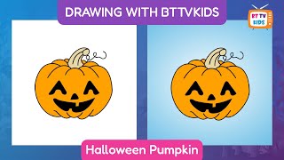 "How to Draw a Halloween Pumpkin - Easy Step-by-Step Drawing Tutorial for Kids! 🎃✏️"