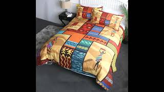 African people woman duvet cover is colorful.