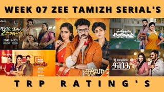 WEEK 07 ZEE TAMIZH SERIAL'S TRP RATING'S (URBAN+RURAL)🔥 | ZEE TAMIZH | VIDEO'S WORLD | TAMIL | 2022