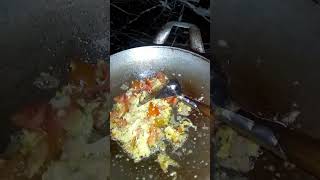 masak sawi ijo campur telor puyuh #shortvideo