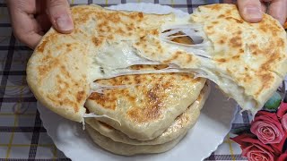 💥ЛЕНИВЫЕ ХАЧАПУРИ НА СКОВОРОДКЕ/ЛЕПЁШКИ С СЫРОМ🫓🧀 НА ЗАВТРАК/ПЕРЕКУС#хачапури#сыр#лепешки #вкусно