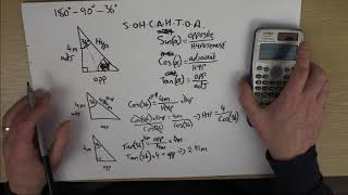 Trigonometry Part 1 finding sides of right angled triangles using angles