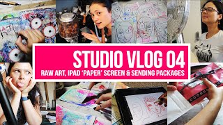 ✨ STUDIO VLOG 04 ✨ raw art, ipad 'paper' screen & sending packages