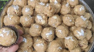 6 kg लड्डुओं का गणपति बाबा के लिए भोग प्रसाद बनाया  | Dryfruit Atta Ladoo Recipe | silkyskitchen |