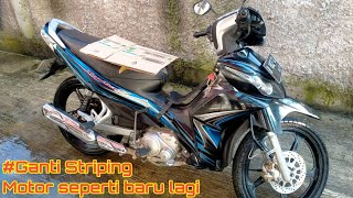 Pasang Striping sticker body motor Jupiter Z robot salib