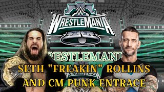 SETH "FREAKIN" ROLLINS AND CM PUNK ENTRACE WWE WRESTLEMANIA 40 STAGE CUSTOM ANIMATION 2024