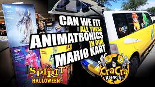 Can we fit all these Animatronics in our Mario Kart Car from Spirit Halloween