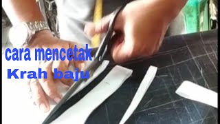 cara mencetak Krah baju kemeja