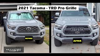 TRD Pro Grille Installed on a 2021 Toyota Tacoma TRD Off Road