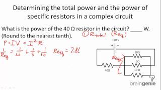 Physics 6.2.6.4 Determining  total power and  power of specific resistors in a complex circuit.