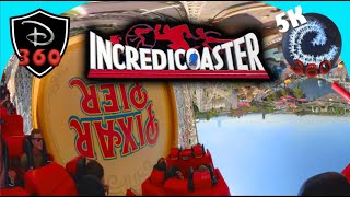 Incredicoaster 360 FULL RIDE 5K 360 Disneyland California