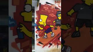 Pintando bart Simpsons com sprays #art #graffitiartist