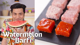 Watermelon Coconut Barfi | आसान तरबूज़ की बर्फी | Homemade Pudding | Fruit Jelly | Chef Kunal Kapur