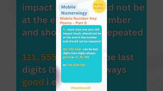 Mobile Numerology | Key Points | Part 5 | WhatAboutIT