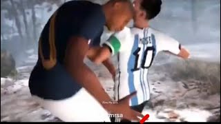 Messi Vs Mbappe World Cup cartoon animation battle (Fight)