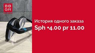 Сложный рецепт:  сфера +4.00 призма 11.00