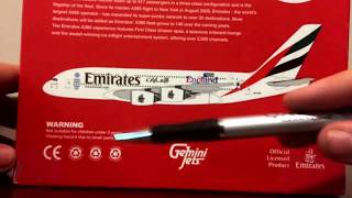 Gemini jets unboxing/review of the emirates Airbus A380 in the England 2015 rugby livery