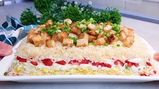 НеРЕАЛЬНО ВКУСНЫЙ салат с Крабовыми Палочками! VERY SIMPLE salad with CRAB STICKS!