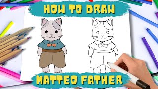 How to draw Matteo Father | Calico Critters | Step by Step