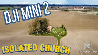 DJI MINI 2 Drone. Isolated church Yard Flyover. Rural Lincolnshire