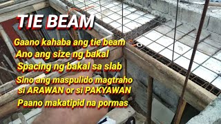 Sagad na haba ng tie beam | ano ang size at spacing ng bakal sa 2nd floor slab