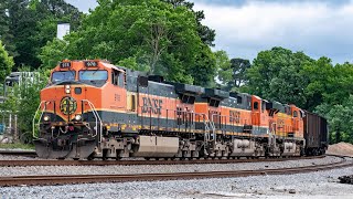 NS 153 with a trio of BNSF GEs