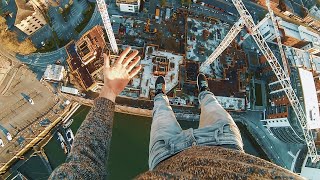 Hanging ONE HANDED From100 Meter Crane 😲