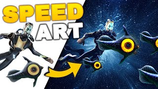 Subnautica Artwork mit Photoshop erstellt | Speed Art #photoshop #art