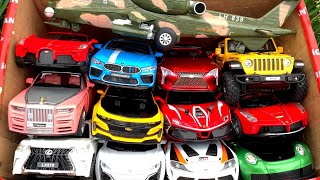 Box Full of Model Cars /Rolls-Royce Car, BMW Car, Lexus Car, Ferrari Car, Jeep Car, Bugatti Car