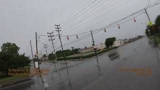 Baltimore Bicycling - Riding across the Hanover Street Bridge in the rain (Full Ride)