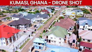 A Side of KUMASI The Media Won't Show You - Drone Shot of BEAUTIFUL & LUXURY Houses in Kumasi Ghana