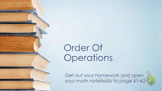 Order of operations notes