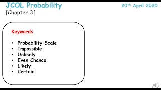 JCOL Probability - Lesson 1