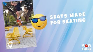 😎 Seats Made For Skating | Skateboard | Skateboarding Tricks 🔥 #shorts @adventures fever