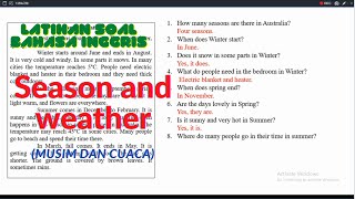 Latihan Soal Bahasa Inggris untuk Sekolah Dasar atau pemula Seasons and Weather (Musim dan Cuaca)