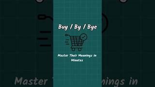 Buy / By / Bye: Master Their Meanings in Minutes #writersblock   #homophones