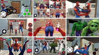 Playing as SpiderMan Family VS Hulk Family in Granny House & 3D