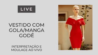 AULA 3- Interpretação e Moulage de Vestido com Gola/Manga Godê  #moulage #moulagefacil #drapeado