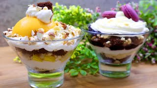 Вкусные десерты в креманках . 2 рецепта праздничных десертов / Delicious desserts. Eng sub