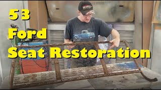 1953 Ford F100 Pickup Seat  Repair  - Restoration To Install